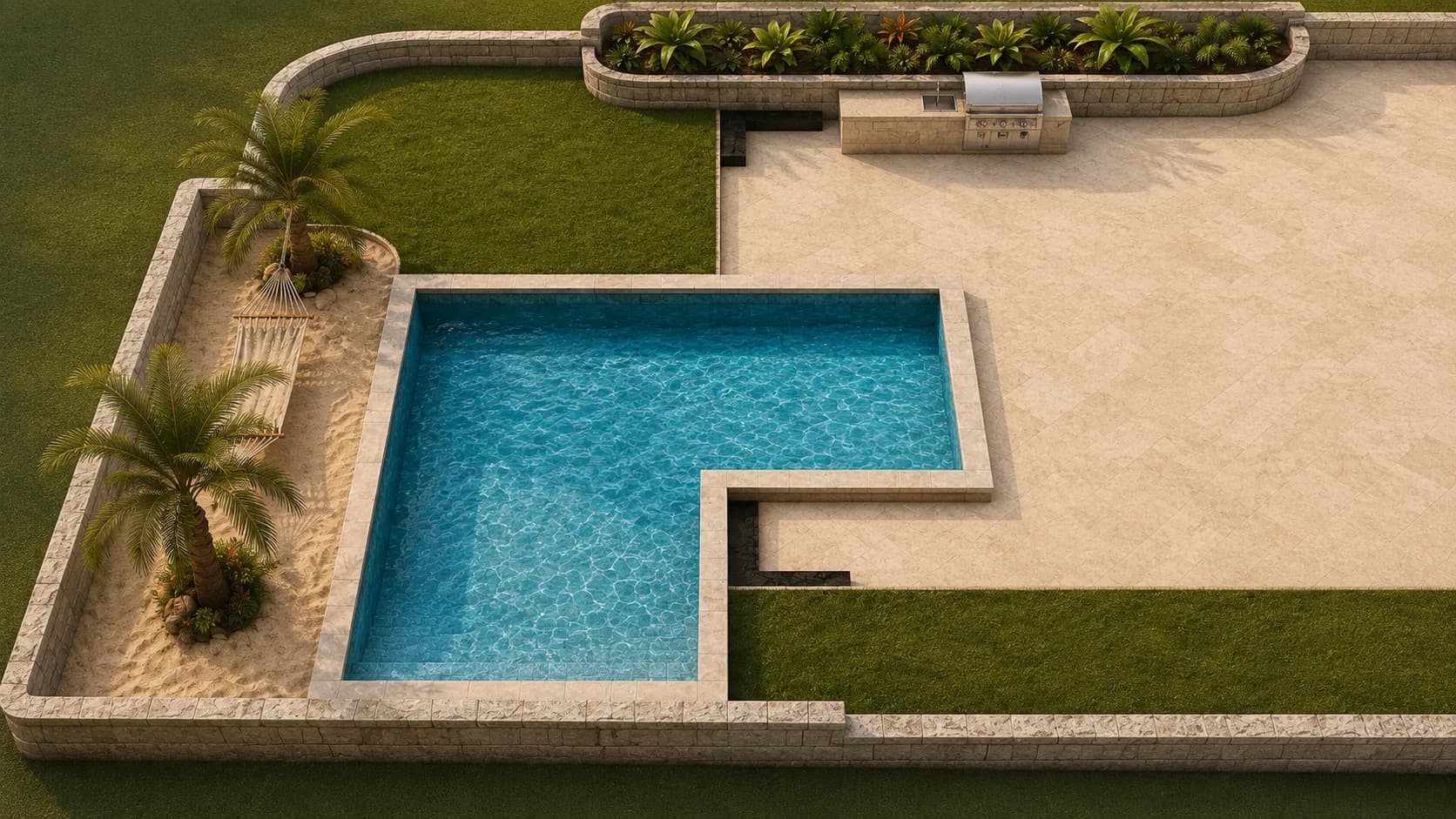262 Lake Street pool and entertaining area