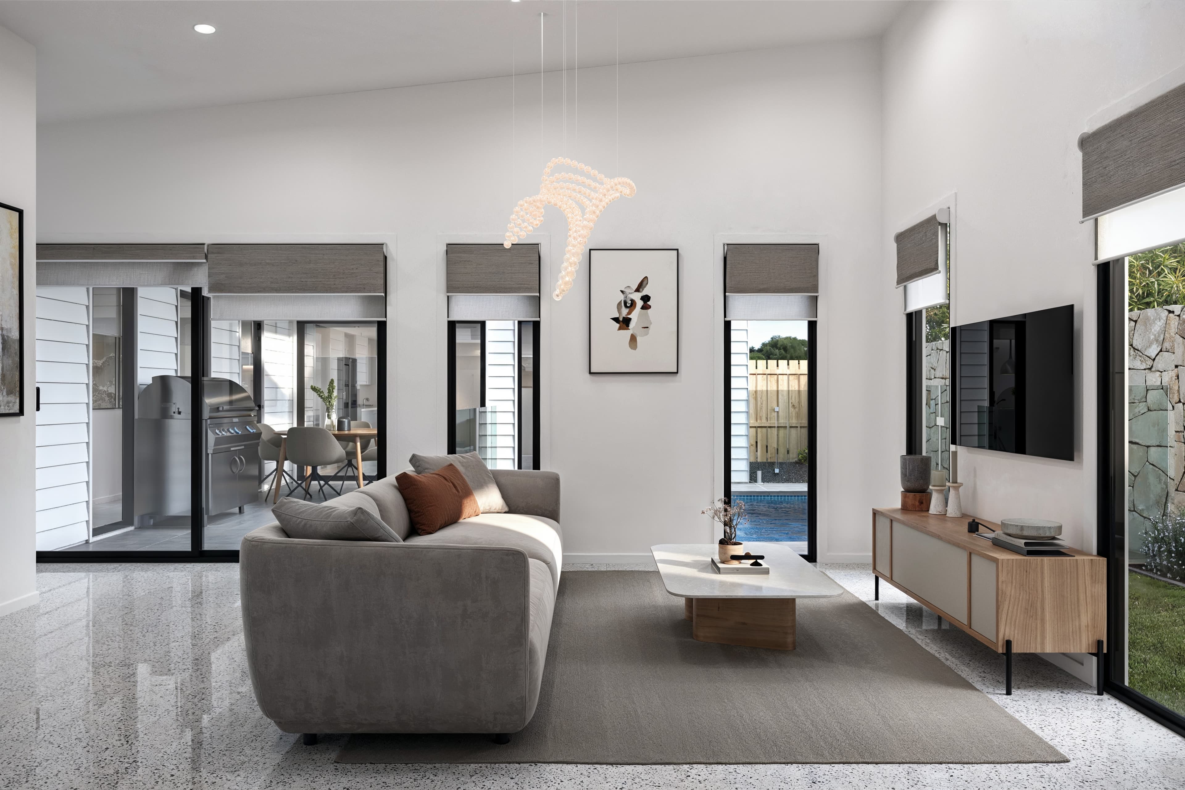 Dining and kitchen interior